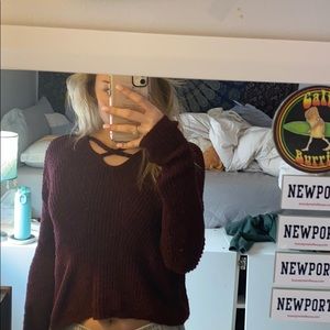 cute maroon sweater, perfect for being comfy